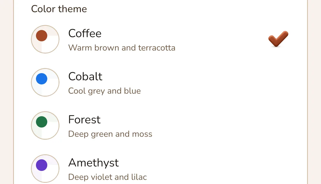 Picking a colour theme